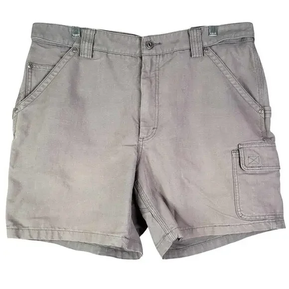 Duluth Trading Co Cargo Shorts Men's Size 38 Heavy Dark Canvas Gray Greige - Picture 2 of 9